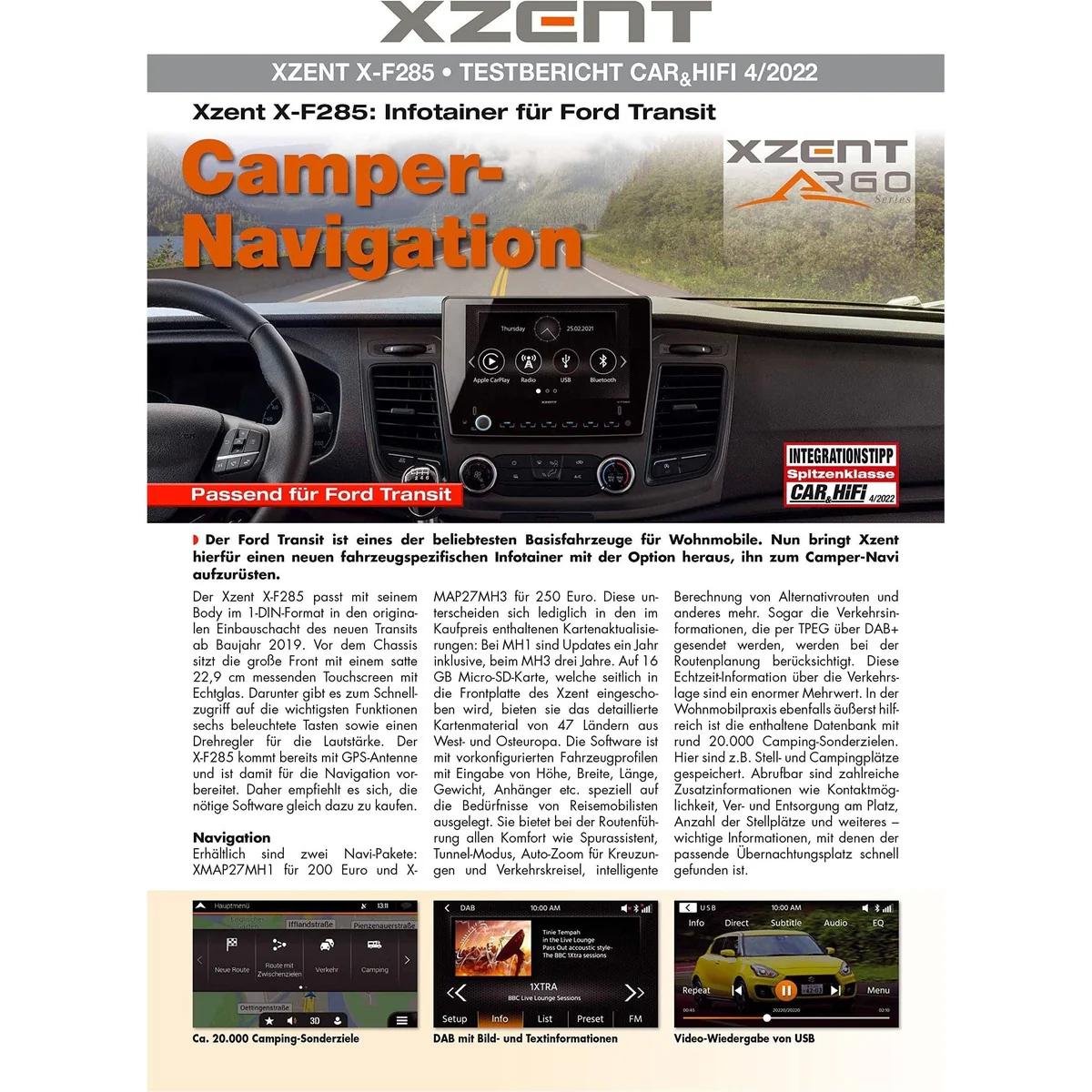 Xzent X-F285 Ford Transit Plus Apple Carplay X-F285 - Image 7