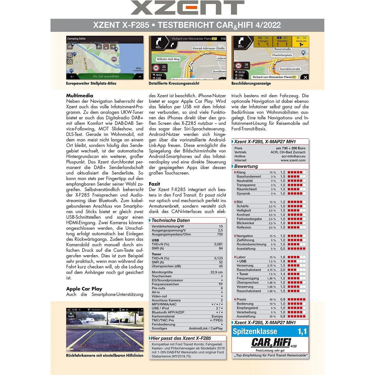 Xzent X-F285 Ford Transit Plus Apple Carplay X-F285 - Image 8